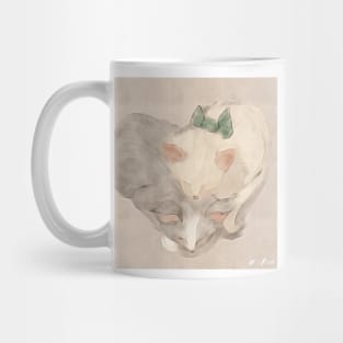 Love Catually To Me You’re Purrrfect Kitten Heart Illustration Mug